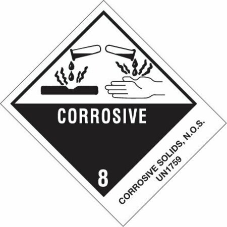 BSC PREFERRED 4 x 4 3/4'' - ''Corrosive Solids, N.O.S.'' Labels S-884